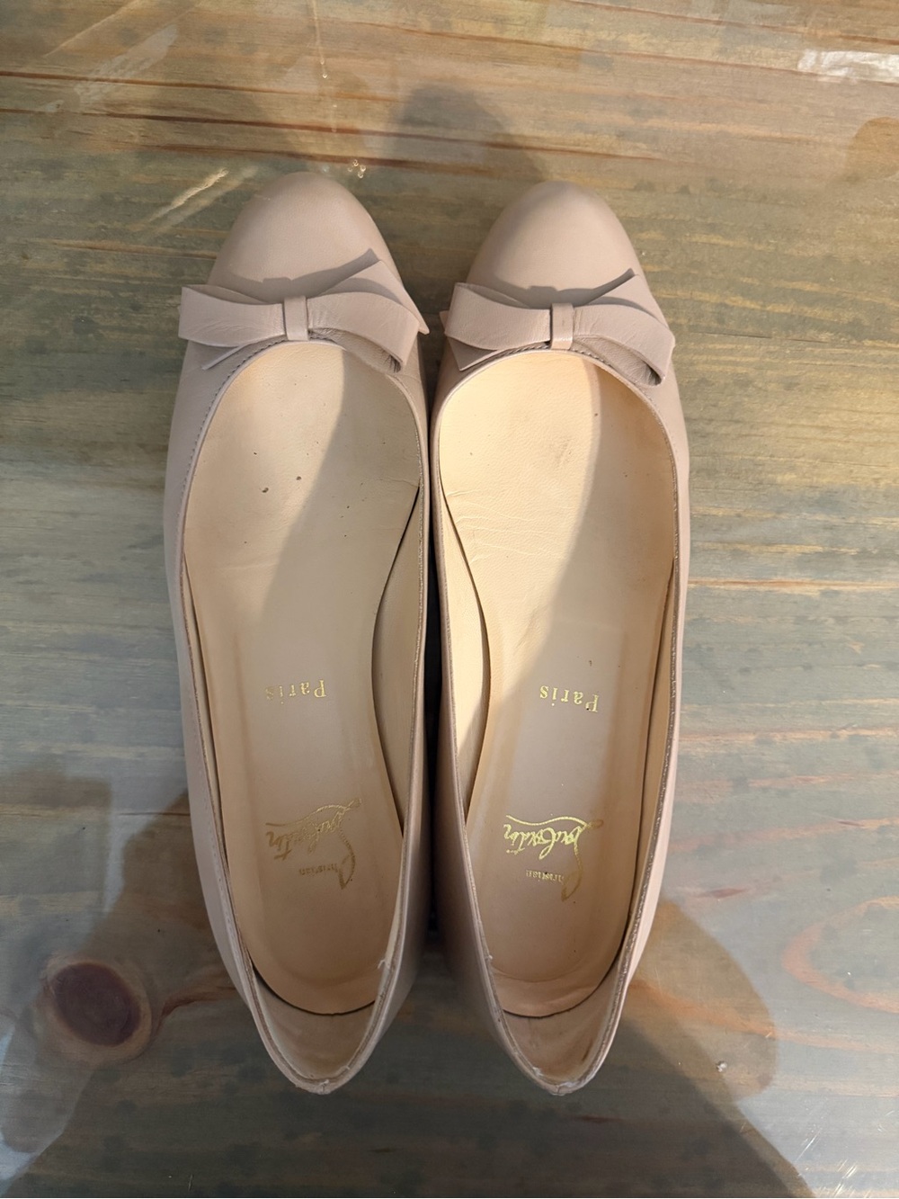 Christian Louboutin Nude Bow Ballet Flats